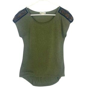 Poetry spiked tank top, Size L, green, made in USA